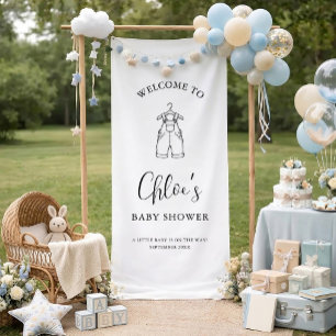 Minimalist Script Personalised Baby Shower Welcome Banner