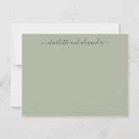 Minimalist Script Personalised Couples Jade Green