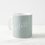 Minimalist Script Personalised Name Dusty Blue Coffee Mug<br><div class="desc">Minimalist Script Typography Name in Dusty Blue Mug</div>