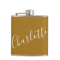 Minimalist Script Personalised Name Ochre Gold