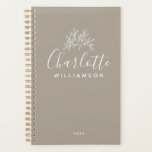 Minimalist Script Personalised Name Taupe Brown Planner<br><div class="desc">Minimalist Script Typography Name in Taupe Brown Planner</div>