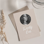 Minimalist Script Photo 21st Birthday Champagne  Invitation<br><div class="desc">An elegant "21st Birthday" party invitation design with personalised photo,  modern typography and custom text.</div>