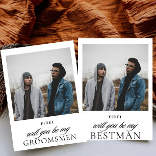 Minimalist Script Photo Bestman Proposal Invitation