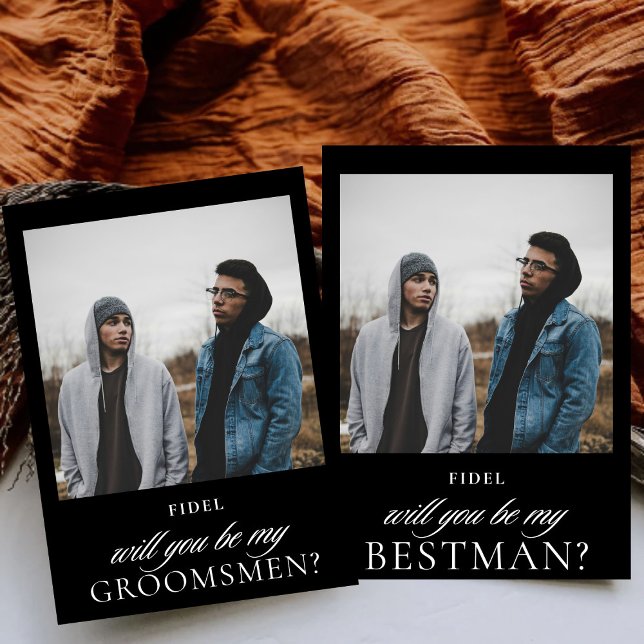 Minimalist Script Photo Bestman Proposal  Invitation (Creator Uploaded)