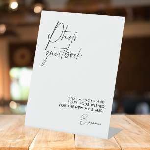Minimalist Script Photo Guestbook Wedding Sign