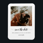 Minimalist Script Photo Save The Date Magnet<br><div class="desc">Modern and elegant design printed Minimalist Script Photo Save The Date Magnet that can be customised with your text. Please click the "Customise it" button and use our design tool to modify this template. Check out the Graphic Art Design store for other products that match this design!</div>