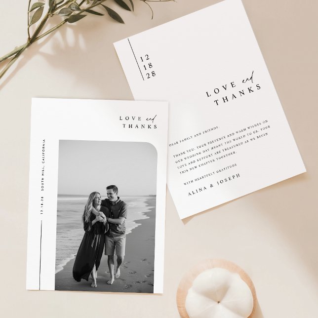 Minimalist Script Photo Wedding Thank You Card (Creator Uploaded)