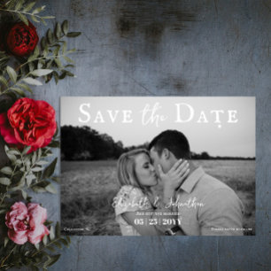 Minimalist Script Photo White Save The Date