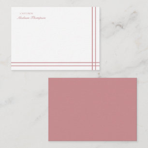 Minimalist Script Pink Two Side Double Border Card