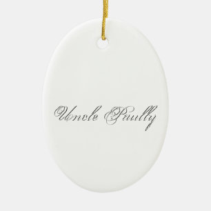 Minimalist Script Plain Personalised 3d Monogram Ceramic Tree Decoration
