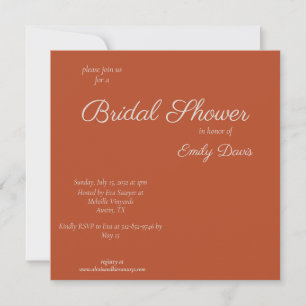 Minimalist Script Pumpkin Spice Bridal Shower  Invitation