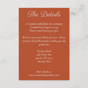 Minimalist Script Pumpkin Spice Details Card