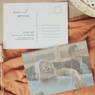 Minimalist Script Save The Date Invitation Postcar