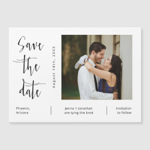 Minimalist Script Save the Date Photo Magnet