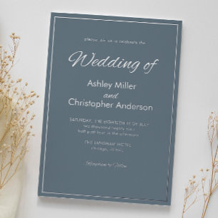 Minimalist Script Slate Grey Wedding