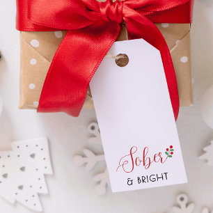 Minimalist Script Sober & Bright Christmas Gift Tags
