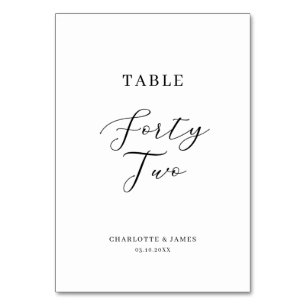 Minimalist Script Table Forty-Two Table Number