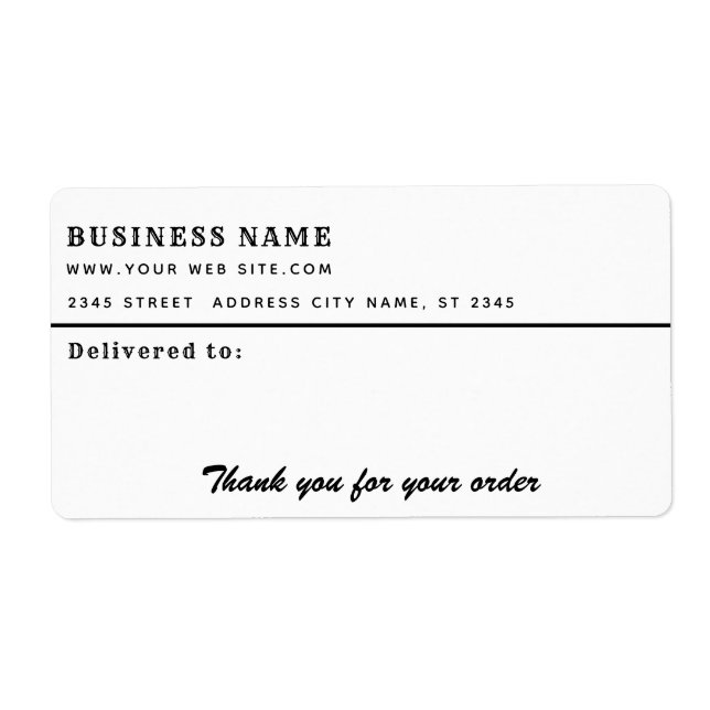 Minimalist script thank you business mailing label (Front)