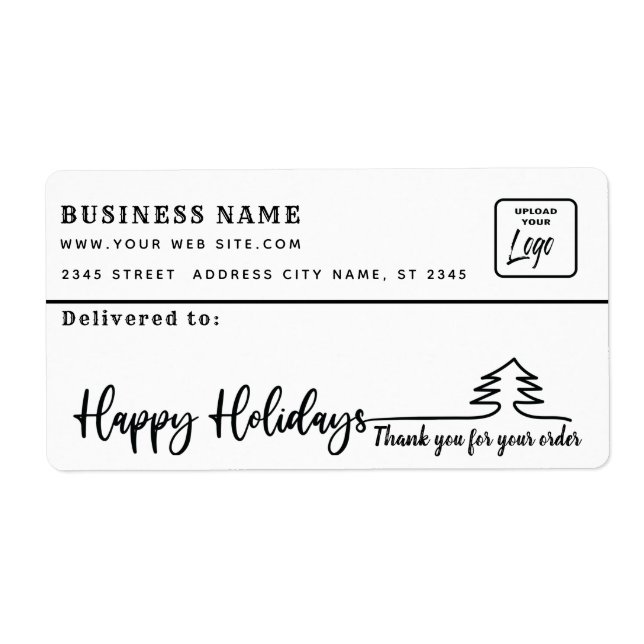 Minimalist script thank you business mailing label (Front)