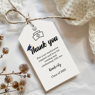 Minimalist script thank you Nurse Graduation party Gift Tags