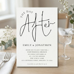 Minimalist Script The Day After Wedding Brunch Invitation