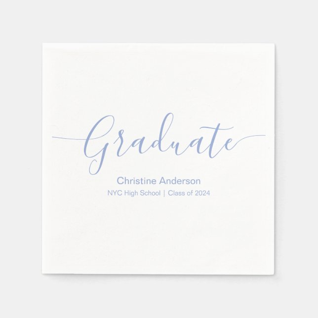 Minimalist Script Type Graduation Party Napkin (Front)
