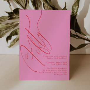 Minimalist Script Typography 50th Birthday Party Invitation