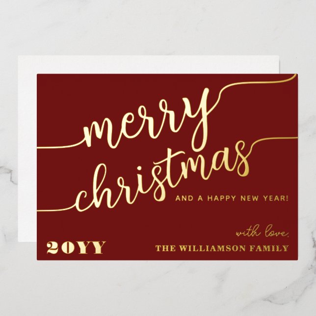 Minimalist Script Typography Merry Christmas Chic (Front/Back)