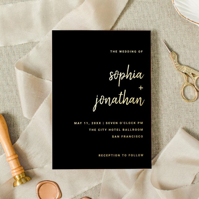 Minimalist Script | Wedding Black and Gold (Creator Uploaded)