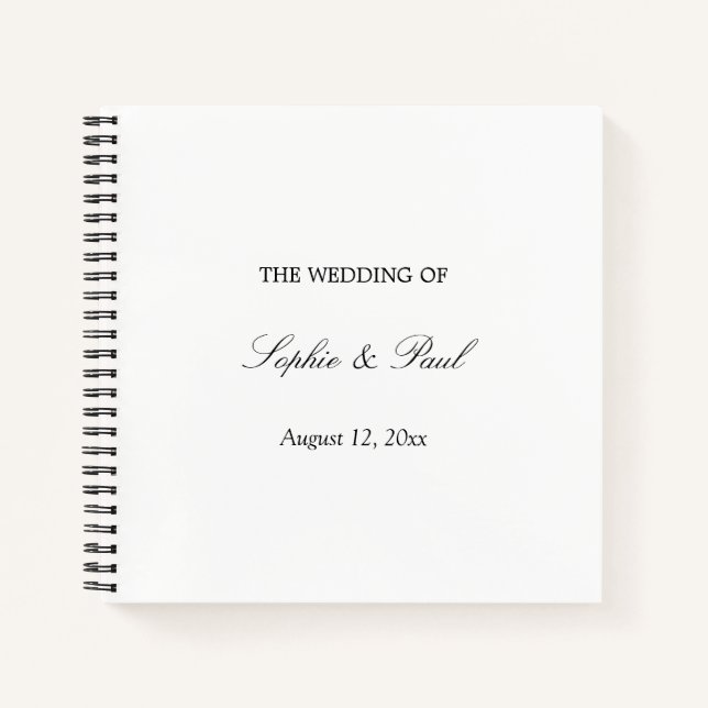 Minimalist Script Wedding Guest Book (Front)
