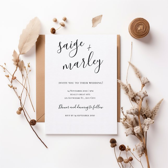 Minimalist Script Wedding Invitation (Creator Uploaded)