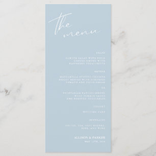 Minimalist Script Wedding Reception Menu