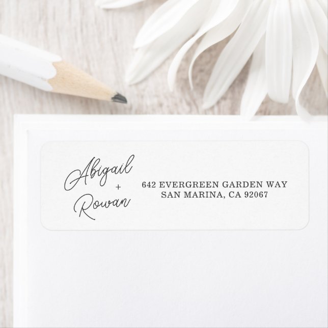 Minimalist Script Wedding Return Address Label (Insitu)