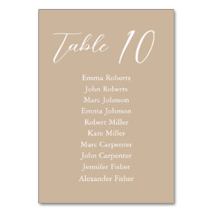 Minimalist Script Wedding Seating Plan Table Number