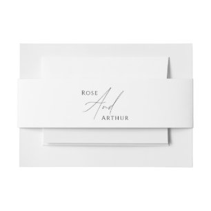  Minimalist Script Wedding Sticker Invitation Belly Band