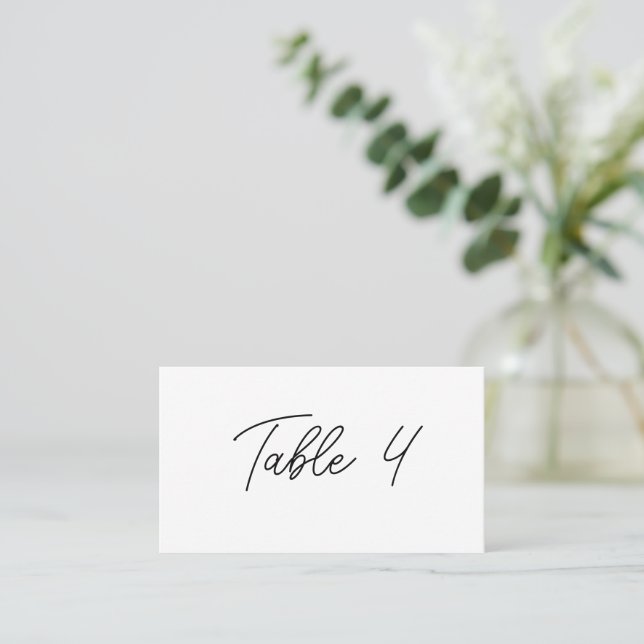 Minimalist Script Wedding Table Number Cards (Standing Front)