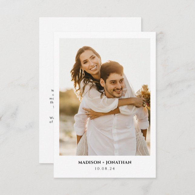 Minimalist Script Wedding Thank You Card (Front/Back)