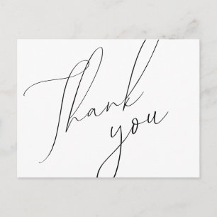 Minimalist Script Wedding Thank You Postcard