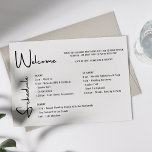 Minimalist Script Wedding Weekend 3 Day Program<br><div class="desc">This custom wedding program with modern script and a monochrome colour palette has room for your welcome message and the program of 3 days. Please use the design tool to make adjustments, change the colours, fonts or placement of the text boxes - this layout is a great starting point to...</div>