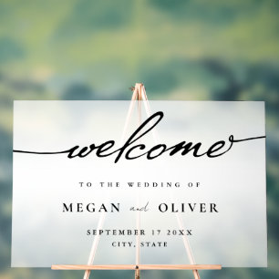 Minimalist Script Wedding Welcome Acrylic Sign