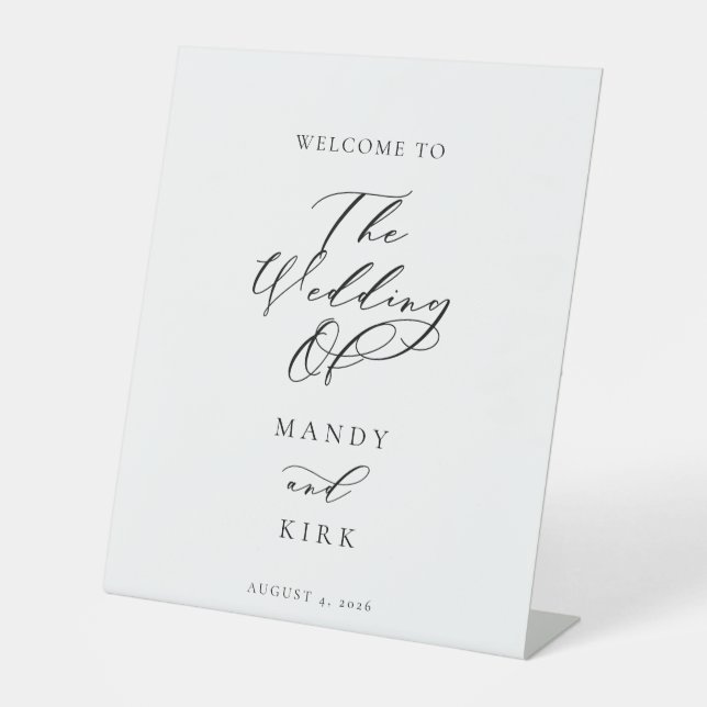 Minimalist Script Wedding Welcome Sign Banner (Front)