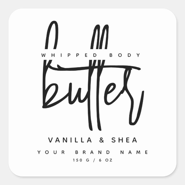 Minimalist script white label body butter (Front)