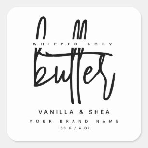 Minimalist script white label body butter