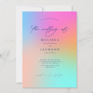 Minimalist scripted Ombre Wedding Invitation