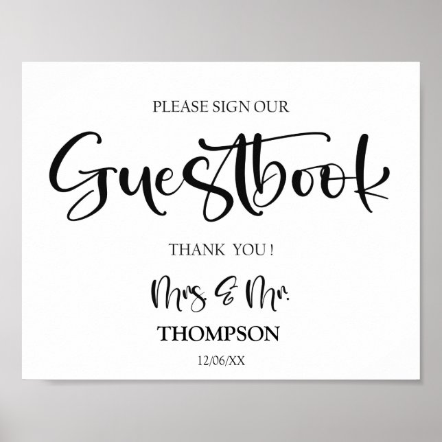 Minimalist Scripture Guestbook wedding sign (Front)