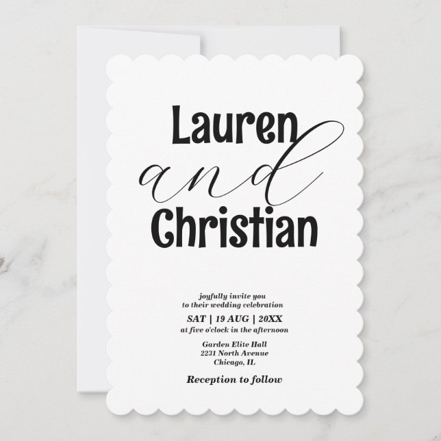 Minimalist Scripture Wedding  Invitation (Front)