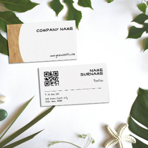 Minimalist sea ​​sand photogtaphy QR Business Card