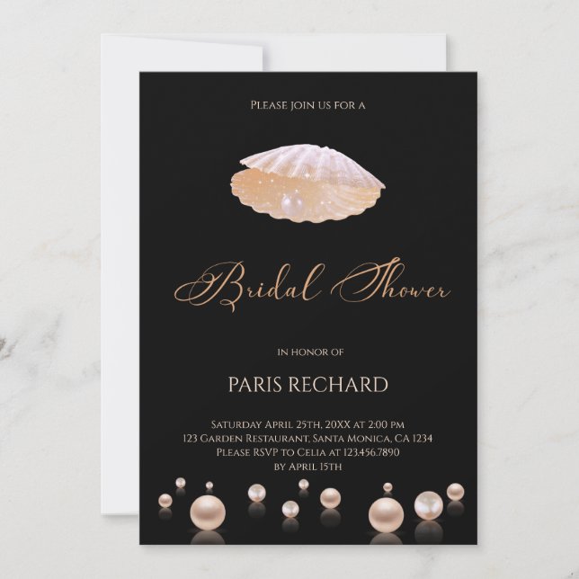 Minimalist Sea Shell Bridal Shower Invitation (Front)