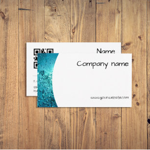 Minimalist Sea water photography QR Business Card