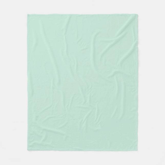 Minimalist seafoam mint green solid plain modern fleece blanket (Front)